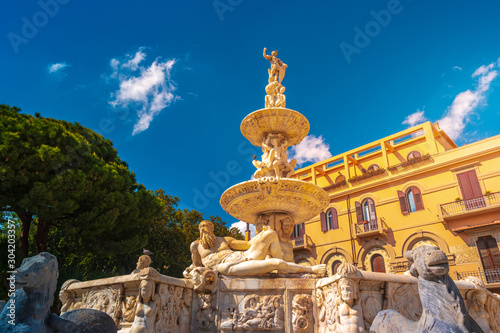 Marbles Fountain of Orion. Messina, Sicily, Italy