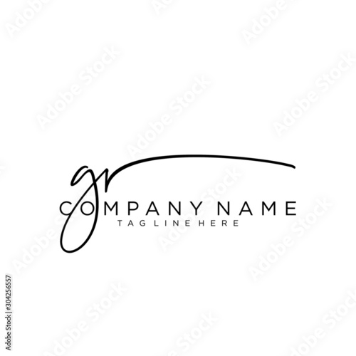 Initial letter GR Signature handwriting Logo Vector 