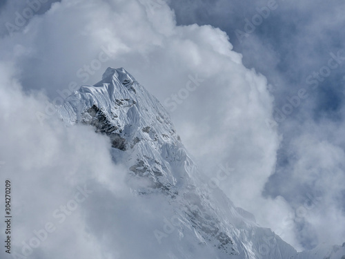 mount Ama Dablam , Khumbu valley, Sagarmatha national park, Everest area, Nepal, tracking way to mount Everest