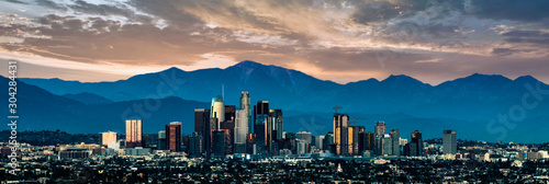 Los Angeles skyline sunset