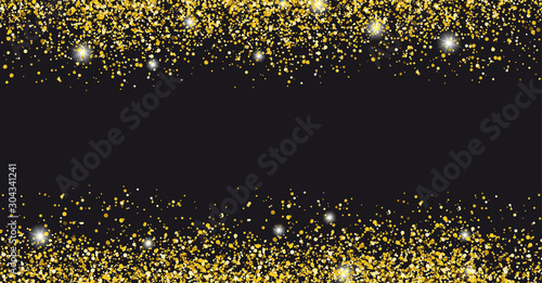 Black Banner Golden Sand Particles Header