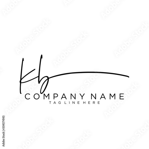 Initial letter KB Signature handwriting Logo Vector