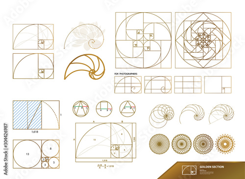 Golden ratio for creative design vector illustration.