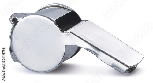 Chrome polished referees whistle image