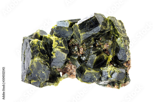 Green epidote crystals