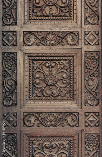 carved wooden door