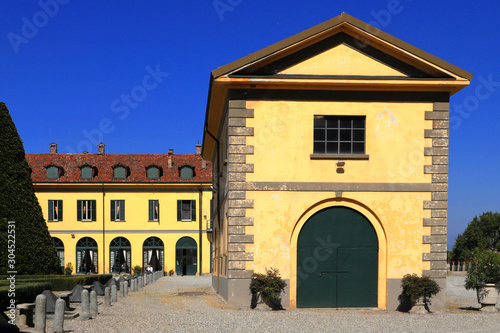 ancient villa castelbarco in vaprio d'adda village in italy 