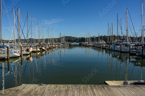 Dock in Marina on Sunny Day