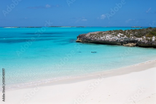Caribbean turquoise sea water, Great Exuma island, Bahamas 