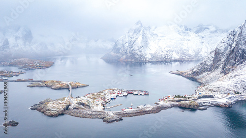 beautiful fishing town of reine at lofoten islands, norway 