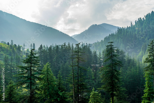 A mountain valley, Jibhi, Tirthan Valley, Himachal Pradesh, India