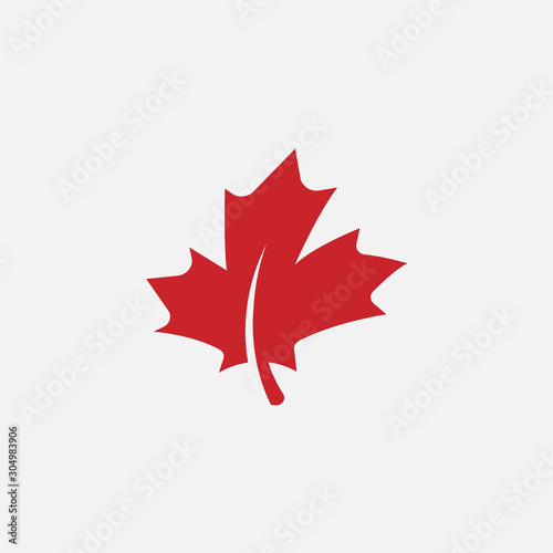 Maple leaf logo template vector icon illustration, Maple leaf vector illustration, Canadian vector symbol, Red maple leaf, Canada symbol, Red Canadian Maple Leaf