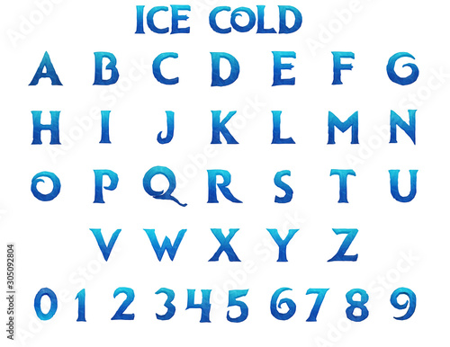 Ice Cold Alphabet - 3D Illustration