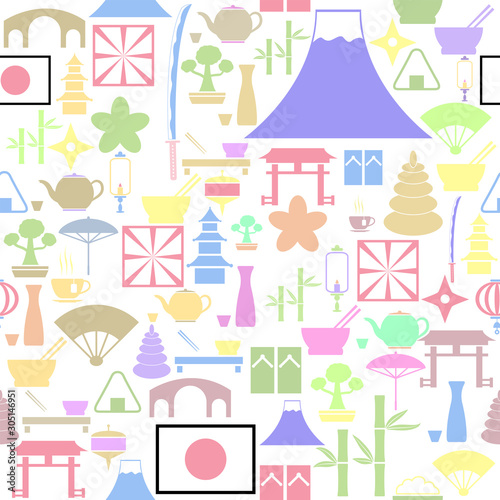japan seamless pattern background icon.