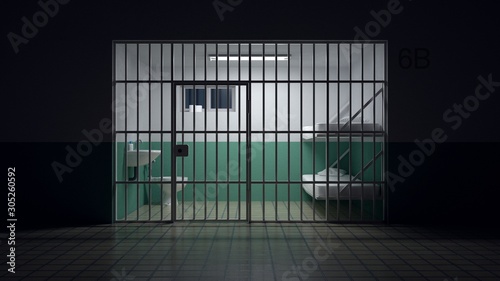 Dark jail prepared to house convicts.