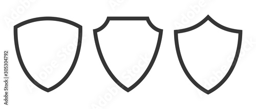 Set of vector Shield icons isolated.