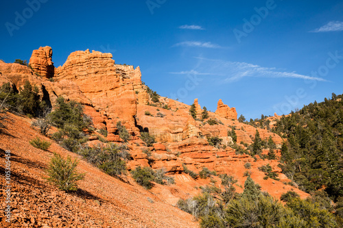 Red rock near Cedar City, Utah. Cedar Canyon leads to many forest roads through the wilderness.