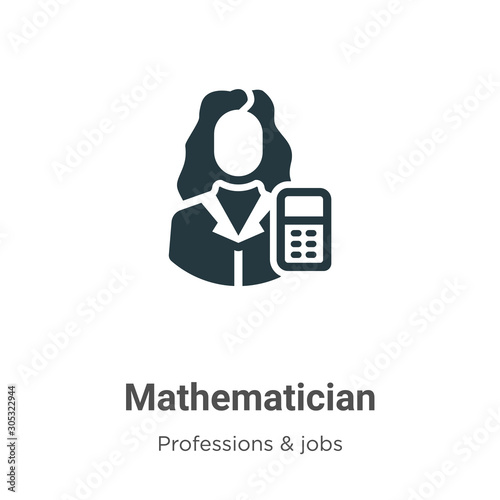 Mathematician vector icon on white background. Flat vector mathematician icon symbol sign from modern professions & jobs collection for mobile concept and web apps design.