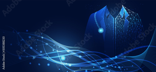 Abstract health science consist doctor digital technology concept modern medical technology,Treatment,medicine on hi tech future blue background. for template, web design or presentation.