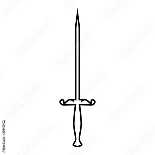 Stylet knife Stiletto icon outline black color vector illustration flat style image