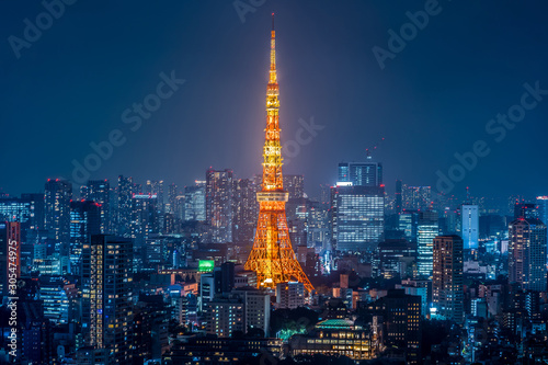 Night view of Tokyo Japan 東京都市風景 夜景