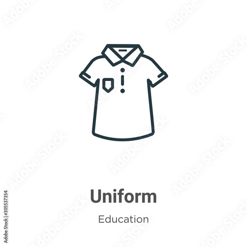 Uniform outline vector icon. Thin line black uniform icon, flat vector simple element illustration from editable education concept isolated on white background