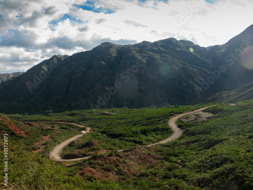 Valleys and natural canyons in Talampaya. Roads and landscapes in La Rioja, Argentina.