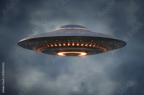 Alien UFO - Unidentified Flying Object - Clipping Path Included