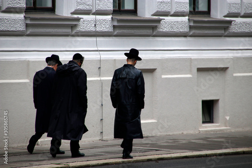 Orthodox Jewish men in the street