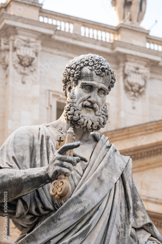 Detail of statue Saint Peter in Vatican city