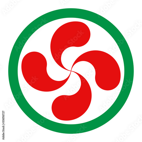 Lauburu or red basque cross symbol