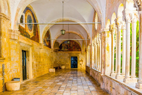 Cloister at the Franciscan monastery in Dubrovnik, Croatia