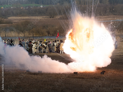 a real thermite explosion in an open area people in the background