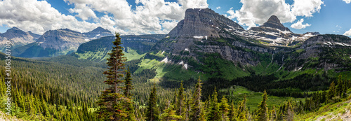 Mountains panorama in Glacier National park, Montana