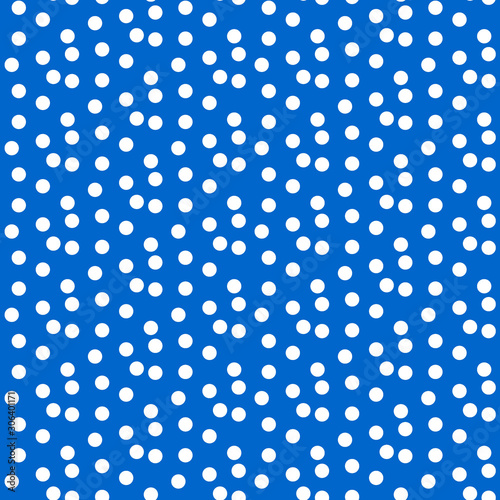 Scattered dots blue polka background seamless pattern