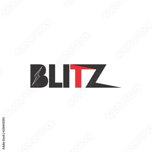 BLITZ letter with lightning storm logo design vector
