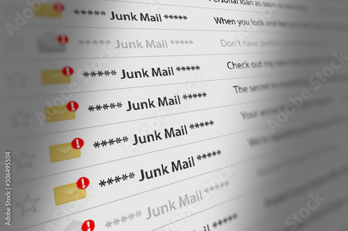 Close Up Shot of Junk Mail Box UI on Webmail