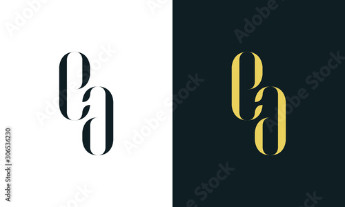 Line art letter EA logo. This logo icon incorporate with two letter in the creative way. It will be suitable for Restaurant, Royalty, Boutique, Hotel, Heraldic, Jewelry.