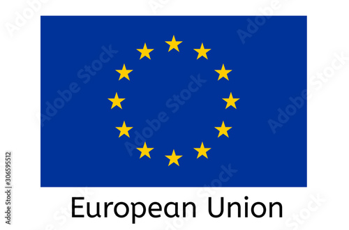 European flag icon, European Union country flag vector illustration