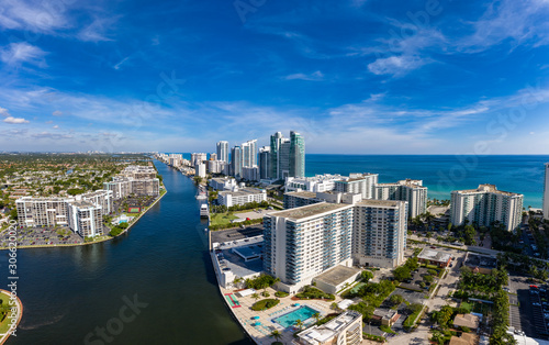 Aerial view panorama of Fort Lauderdale
