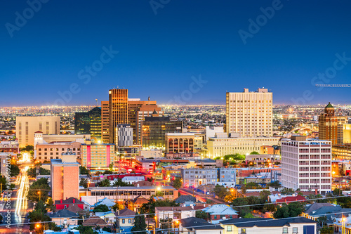 El Paso, Texas, USA downtown city skyline at dusk