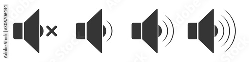 Sound volume icons. Speaker volume icons