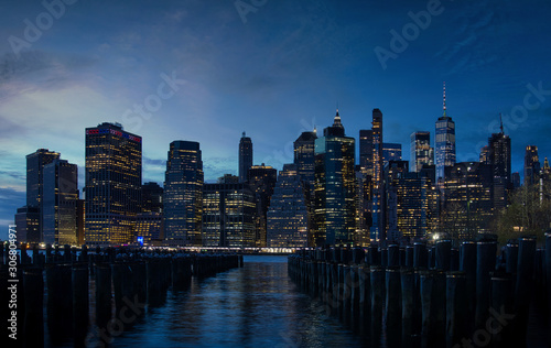 New York City skyline with skyscrapers