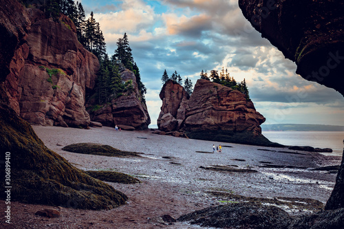 Sunset in Hopewell Rocks at low tide