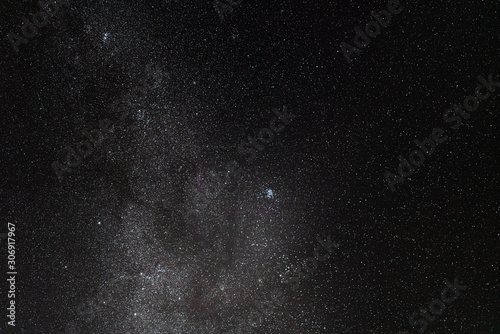 Night sky with stars and Milky Way galaxy in outer space, universe background