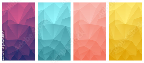 vector polygonal mobile phone wallpaper background set triangle design. To see the other vector geometric background illustrations , please check Abstract Polygonal Backgrounds collection.