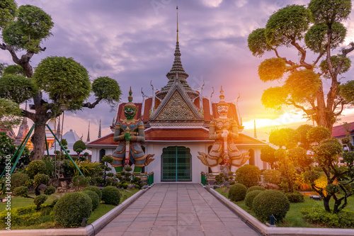 Buddhist temple in Bangkok Yai district of Bangkok, Thailand.