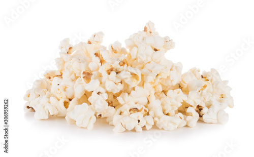 group of popcorn isolated on white background