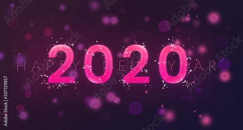New Year 2020 neon abstract