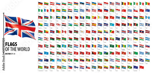 National flags of the countries. Vector illustration on white background